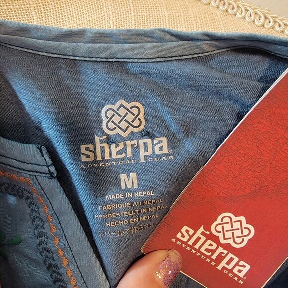 Sherpa - Shaanti Embroidered Blue Tank Top Size Medium New With Tags - Picture 9 of 9